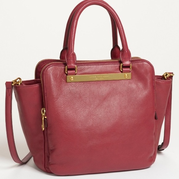 Marc by Marc Jacobs Top Handle Red Leather Satchel - Picture 1 of 9